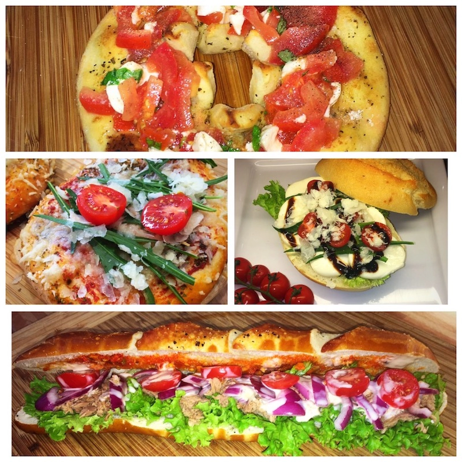 Hieber GmbH – Bäckerei – frische Backsnacks bieten eine Vielzahl herzhafter Leckereien, darunter Minipizzas in persönlicher Größe, Caprese-Mozzarella-Sandwiches und vollgepackte Baguette-Sandwiches im Sub-Stil.